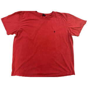 Vintage Y2K Polo Ralph Lauren Shirt Mens 2XL Red Crewneck Embroidered Pony Logo
